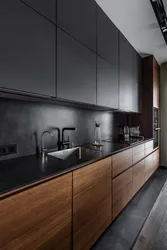 Black and brown kitchen design