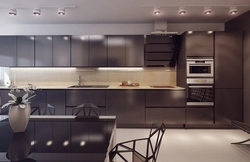 Black and brown kitchen design