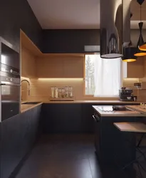 Black and brown kitchen design