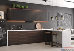 Black and brown kitchen design