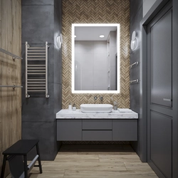 Gray beige bathroom design