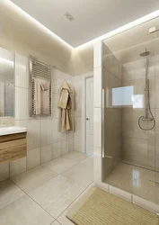 Bathroom design with shower in light colors
