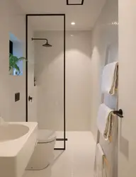 Açıq rənglərdə duşlu vanna otağı dizaynı