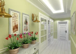 Hallway design with flowers in the apartment
