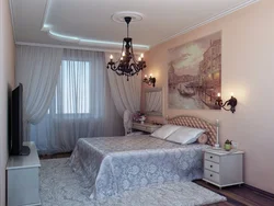 Interior of a bedroom in an inexpensive house
