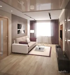 Room design in a panel house for a 2-room apartment