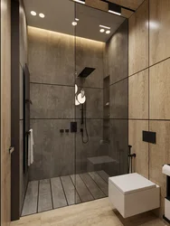 Modern bathroom design with toilet and shower