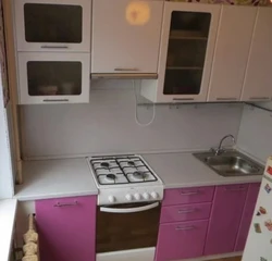 Photo of kitchens in Khrushchev 6 sq.m. with furniture