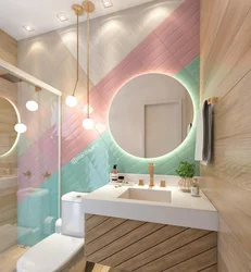 Bath design in pastel colors