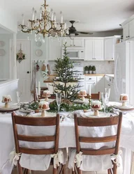 Photo of a kitchen decorated for the New Year