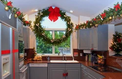 Photo of a kitchen decorated for the New Year