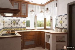 Kitchen interior in a house with a small window