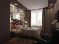 Bedroom interior in light dark colors