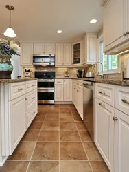 Light floor kitchen photo design