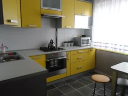 Yellow Gray Kitchen Photo