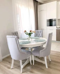 Table and chairs for the kitchen modern design photo in the interior