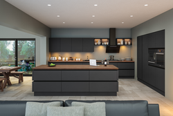 Kitchen living room in black tones photo