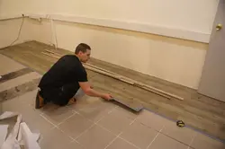 Bathroom floor renovation photo