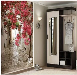 Photo wallpaper in the hallway design photo