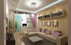 Design of 1 room apartment with balcony photo