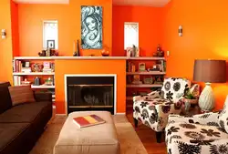 Дизайн Гостиной В Оранжевых Тонах