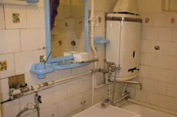 Boiler in the bathroom interior