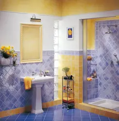 Bathroom design yellow and blue