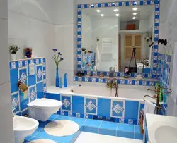 Bathroom design yellow and blue
