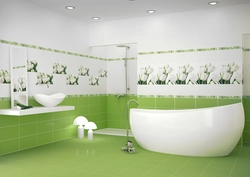Bath tiles tulips design