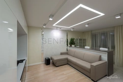 Living room ceiling design with light lines