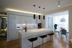 Kitchen Interior With Island Apartment