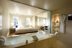 Photo Of Bedroom And Bathroom Interior