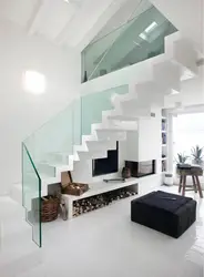 Modern living room interiors with stairs