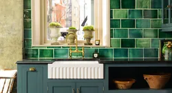 Kitchen Design With Green Tiles