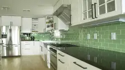 Kitchen Design With Green Tiles