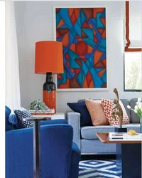 Blue And Orange In The Living Room Interior