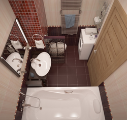 Design of a small combined bathroom Khrushchev