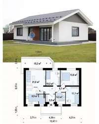 Photos Of One-Story Houses Up To 100 Sq M With Two Bedrooms