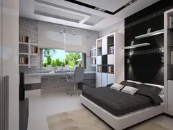 Young man's bedroom design photo