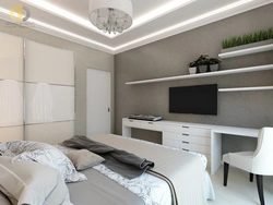 Bedroom design with wardrobe 10 sq.m.