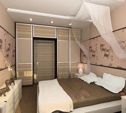 Bedroom design with wardrobe 10 sq.m.