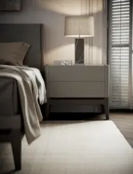 Прикроватные тумбочки в спальне из дерева фото