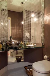 Айна мозаикасы бар ванна бөлмесінің дизайны