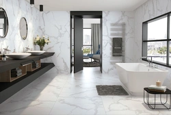 Marble floor bath design