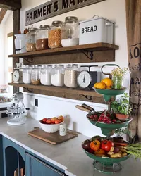 Open shelves in the kitchen photo