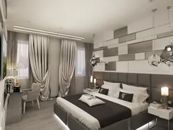 Дизайн проекты спальни с двумя окнами