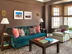 Сочетание цветов коричневый бежевый в интерьере гостиной