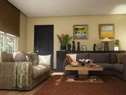 Сочетание цветов коричневый бежевый в интерьере гостиной