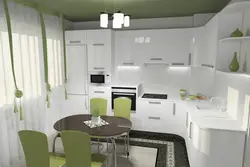 Corner kitchen design with balcony