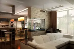Hall living room and kitchen design